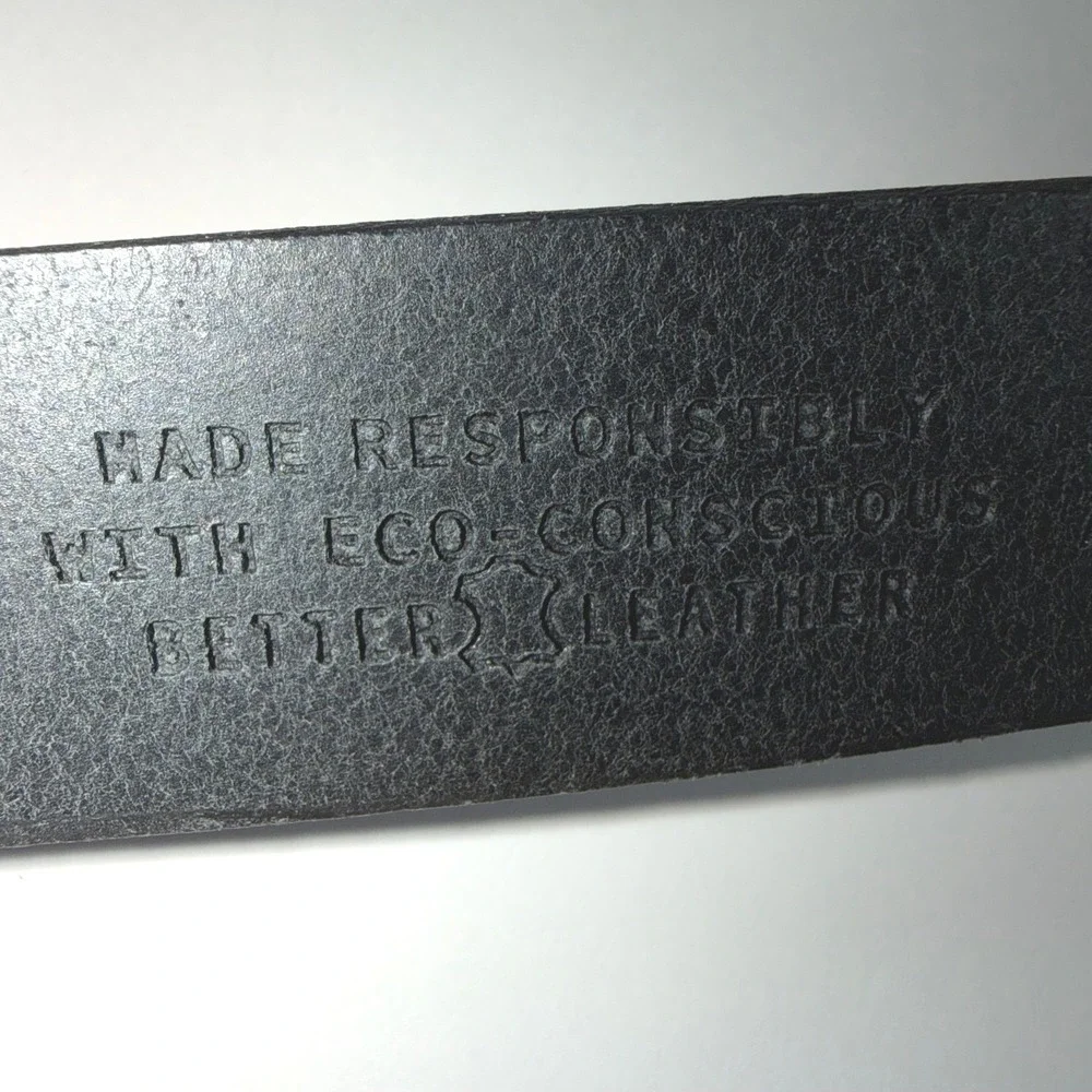 Timberland Mens Black Eco-Conscious Better Leather Belt Size 48 Assembled in USA